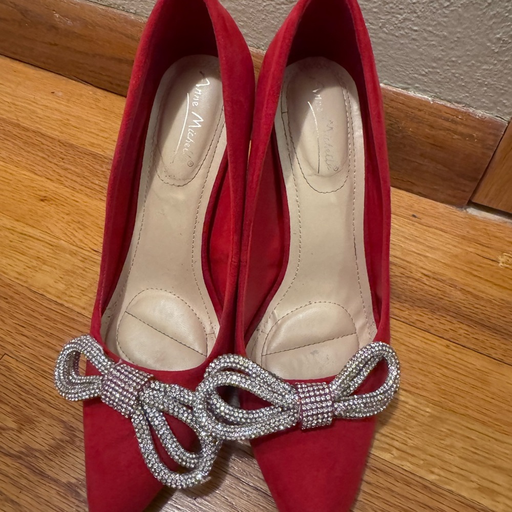 Ann Michell Red Women's Shoes with Bow Detail